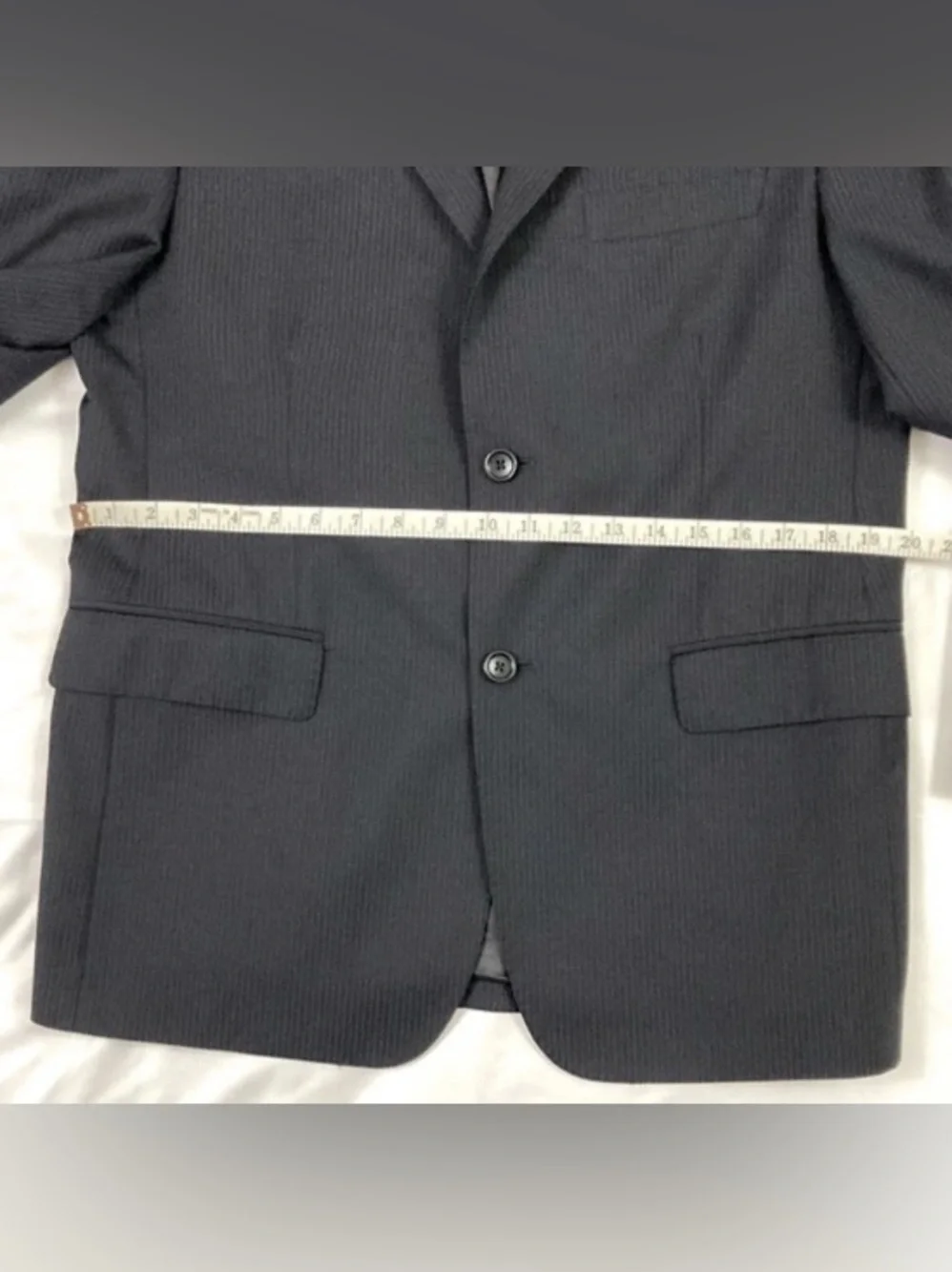 Ermenegildo Zegna Traveller Suit Coat Mens Size 38 Drop 6S Blue Pinstripe